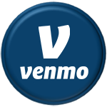 Blue button with Venmo Logo